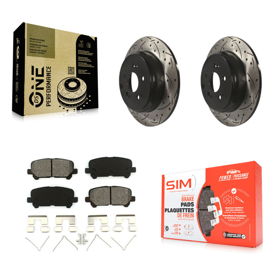 [Arrière] Kit de disque (percé rainuré revêtu) et plaquette (semi-métallique) de frein pour Honda Odyssey Pilot Acura MDX ZDX KDS-100449