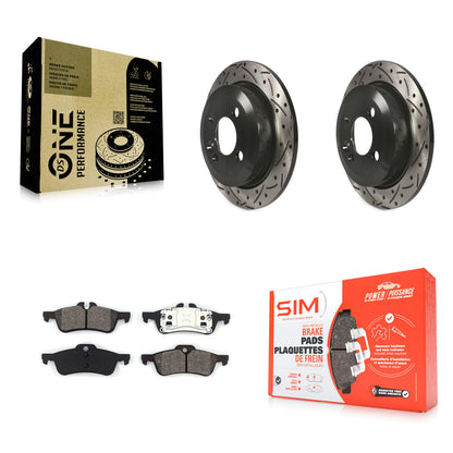 [Arrière] Kit de disque (percé rainuré revêtu) et plaquette (semi-métallique) de frein pour Mini Cooper KDS-100458