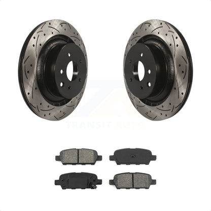 [Arrière] Kit de disque (percé rainuré revêtu) et plaquette (semi-métallique) de frein pour 2014 INFINITI Q60 Sport KDS-100462 par Transit Auto