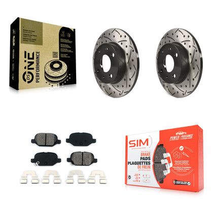 [Arrière] Kit de disque (percé rainuré revêtu) et plaquette (semi-métallique) de frein pour Fiat 500 KDS-100480