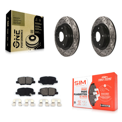 [Arrière] Kit de disque (percé rainuré revêtu) et plaquette (semi-métallique) de frein pour 2014-2015 Mazda 6 KDS-100487