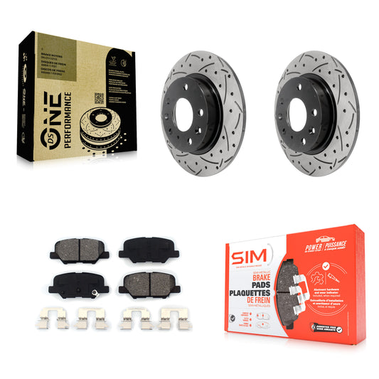 [Arrière] Kit de disque (percé rainuré revêtu) et plaquette (semi-métallique) de frein pour Mazda 3 Sport KDS-100493
