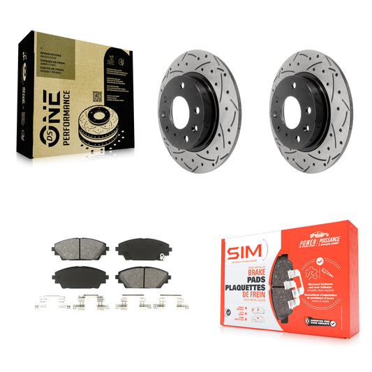 [Arrière] Kit de disque (percé rainuré revêtu) et plaquette (semi-métallique) de frein pour Mazda 3 Sport KDS-100494