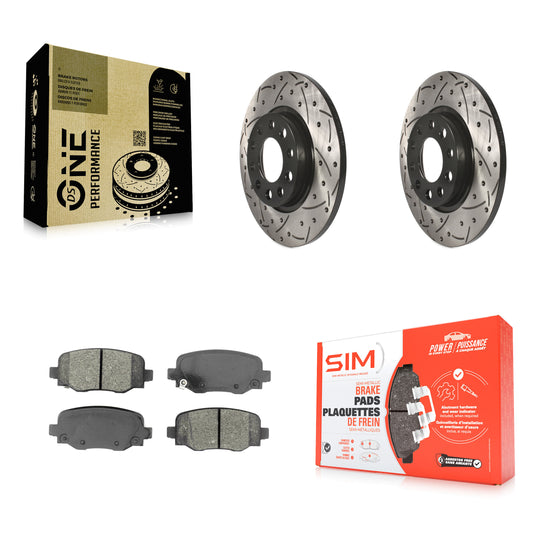 [Arrière] Kit de disque (percé rainuré revêtu) et plaquette (semi-métallique) de frein pour Jeep Cherokee Chrysler 200 KDS-100503
