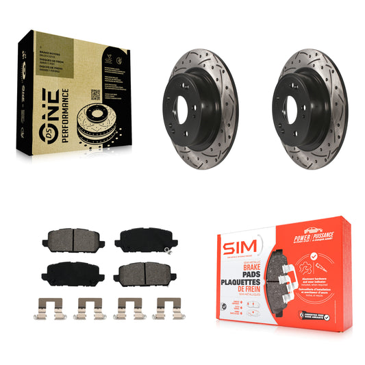 [Arrière] Kit de disque (percé rainuré revêtu) et plaquette (semi-métallique) de frein pour 2016-2022 Honda HR-V KDS-100505