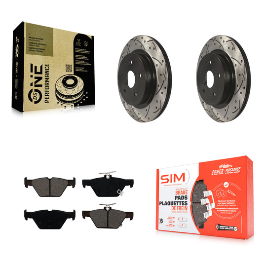 [Arrière] Kit de disque (percé rainuré revêtu) et plaquette (semi-métallique) de frein pour Subaru Outback Legacy WRX KDS-100516