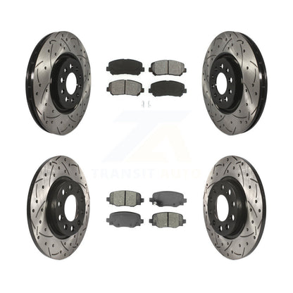[Avant + Arrière] Kit de disque (percé rainuré revêtu) et plaquette (semi-métallique) de frein pour Jeep Cherokee Chrysler 200 KDS-100522