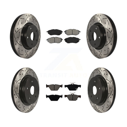 [Avant + Arrière] Kit de disque (percé rainuré revêtu) et plaquette (semi-métallique) de frein pour Subaru Outback Legacy WRX KDS-100523