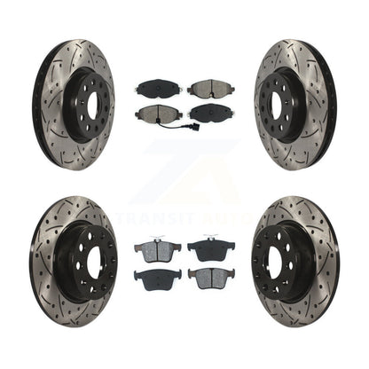 [Avant + Arrière] Kit de disque (percé rainuré revêtu) et plaquette (semi-métallique) de frein pour Audi A3 Quattro Sportback e-tron Volkswagen Taos KDS-100526
