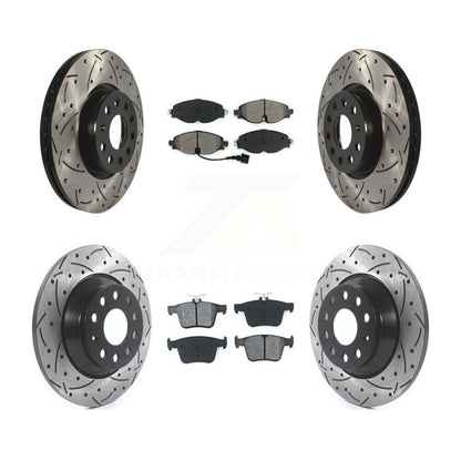 [Avant + Arrière] Kit de disque (percé rainuré revêtu) et plaquette (semi-métallique) de frein pour Audi TT Quattro KDS-100528
