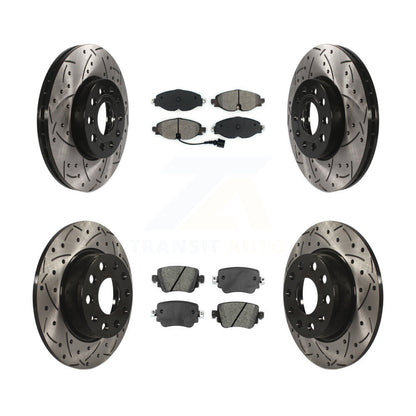 [Avant + Arrière] Kit de disque (percé rainuré revêtu) et plaquette (semi-métallique) de frein pour Volkswagen Golf SportWagen KDS-100530