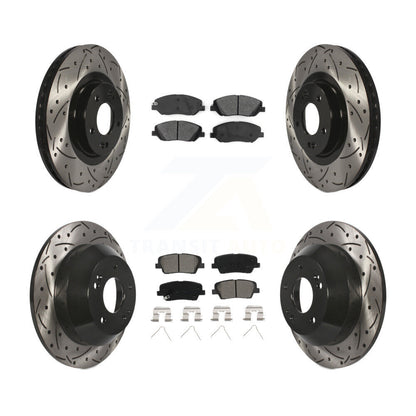 [Avant + Arrière] Kit de disque (percé rainuré revêtu) et plaquette (semi-métallique) de frein pour Hyundai Santa Fe XL KDS-100537