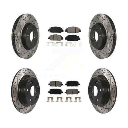 [Avant + Arrière] Kit de disque (percé rainuré revêtu) et plaquette (semi-métallique) de frein pour 2016-2022 Honda HR-V KDS-100539