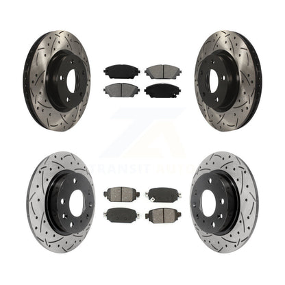 [Avant + Arrière] Kit de disque (percé rainuré revêtu) et plaquette (semi-métallique) de frein pour 2019-2021 Mazda CX-3 AWD KDS-100540