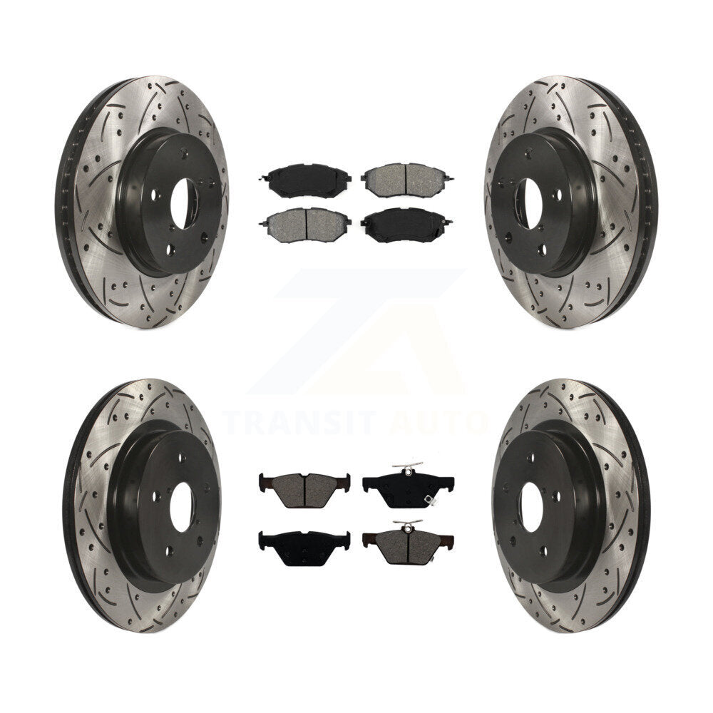 [Avant + Arrière] Kit de disque (percé rainuré revêtu) et plaquette (semi-métallique) de frein pour 2015 Subaru Legacy 2.5L KDS-100542