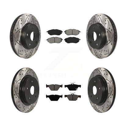 [Avant + Arrière] Kit de disque (percé rainuré revêtu) et plaquette (semi-métallique) de frein pour 2015 Subaru Legacy 2.5L KDS-100542