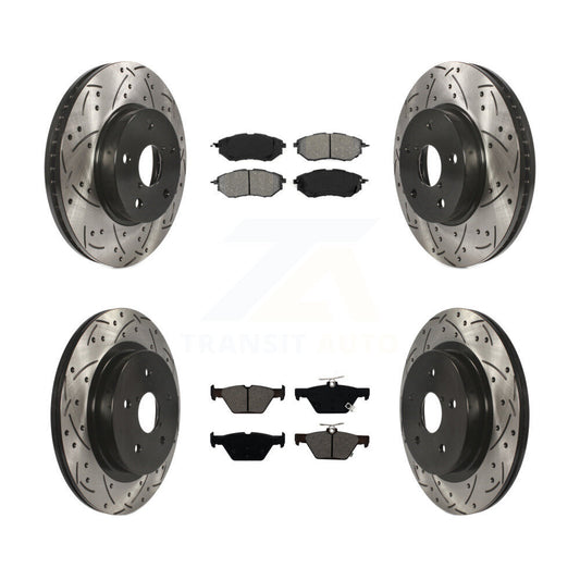 [Avant + Arrière] Kit de disque (percé rainuré revêtu) et plaquette (semi-métallique) de frein pour 2015 Subaru Legacy 2.5L KDS-100542