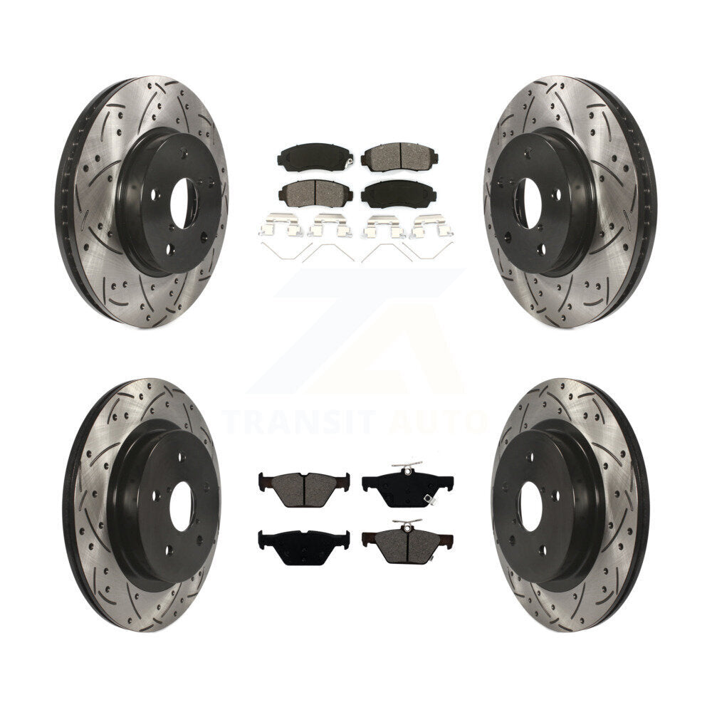 [Avant + Arrière] Kit de disque (percé rainuré revêtu) et plaquette (semi-métallique) de frein pour 2016-2019 Subaru Legacy 2.5L KDS-100543