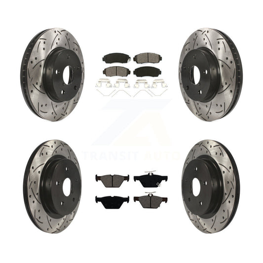 [Avant + Arrière] Kit de disque (percé rainuré revêtu) et plaquette (semi-métallique) de frein pour 2016-2019 Subaru Legacy 2.5L KDS-100543