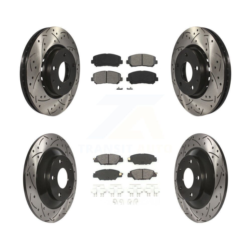 [Avant + Arrière] Kit de disque (percé rainuré revêtu) et plaquette (semi-métallique) de frein pour Mazda CX-5 KDS-100544