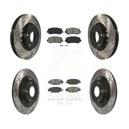 [Avant + Arrière] Kit de disque (percé rainuré revêtu) et plaquette (semi-métallique) de frein pour Mazda CX-5 KDS-100544