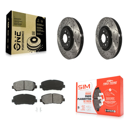 [Avant] Kit de disque (percé rainuré revêtu) et plaquette (semi-métallique) de frein pour Jeep Cherokee Chrysler 200 KDS-100547