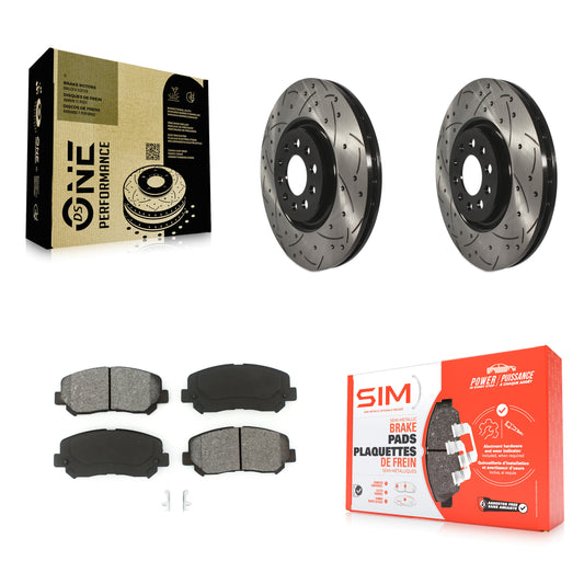 [Avant] Kit de disque (percé rainuré revêtu) et plaquette (semi-métallique) de frein pour Jeep Cherokee Chrysler 200 KDS-100547
