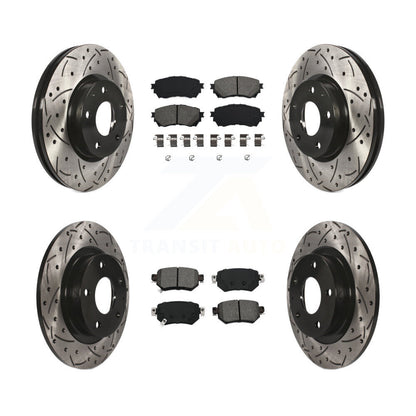 [Avant + Arrière] Kit de disque (percé rainuré revêtu) et plaquette (semi-métallique) de frein pour 2016-2018 Mazda 6 KDS-100552