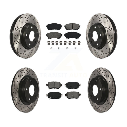 [Avant + Arrière] Kit de disque (percé rainuré revêtu) et plaquette (semi-métallique) de frein pour 2016-2018 Mazda 6 KDS-100552