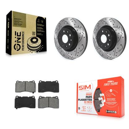 [Avant] Kit de disque (percé rainuré revêtu) et plaquette (semi-métallique) de frein pour Cadillac CTS CT6 Chevrolet Camaro KDS-100558