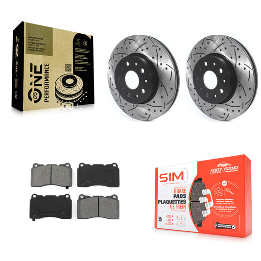 [Avant] Kit de disque (percé rainuré revêtu) et plaquette (semi-métallique) de frein pour Chevrolet Camaro Cadillac CTS CT6 KDS-100559