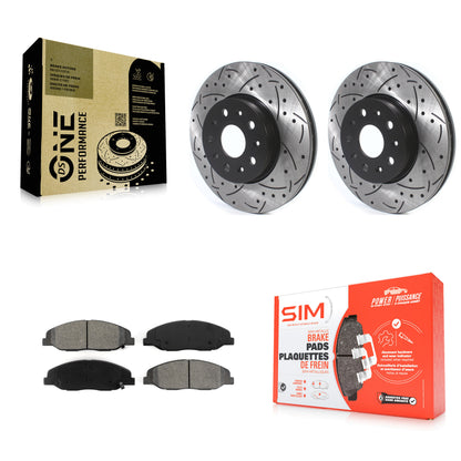 [Avant] Kit de disque (percé rainuré revêtu) et plaquette (semi-métallique) de frein pour Cadillac CTS sans Heavy Duty Brakes KDS-100561