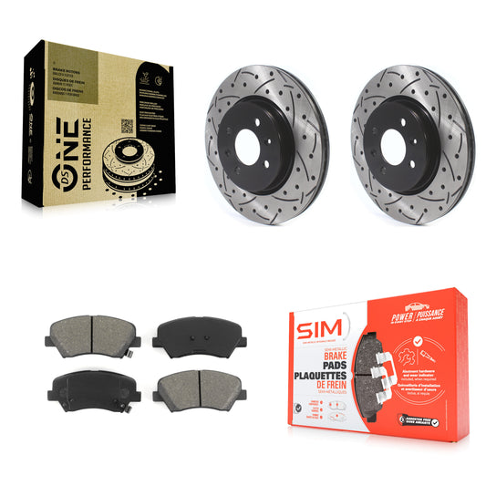 [Avant] Kit de disque (percé rainuré revêtu) et plaquette (semi-métallique) de frein pour Kia Rio KDS-100563
