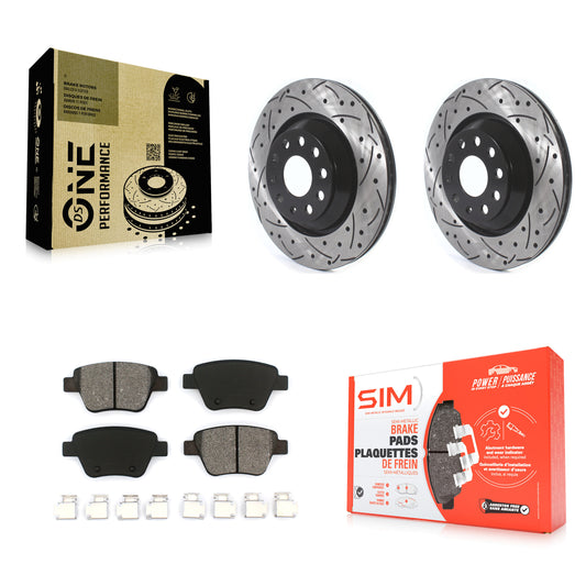 [Arrière] Kit de disque (percé rainuré revêtu) et plaquette (semi-métallique) de frein pour 2013 Volkswagen GTI avec 310mm Diameter Rotor KDS-100589