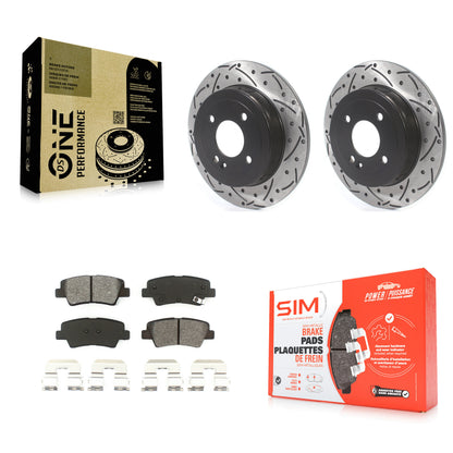 [Arrière] Kit de disque (percé rainuré revêtu) et plaquette (semi-métallique) de frein pour Hyundai Accent Kia Rio KDS-100593