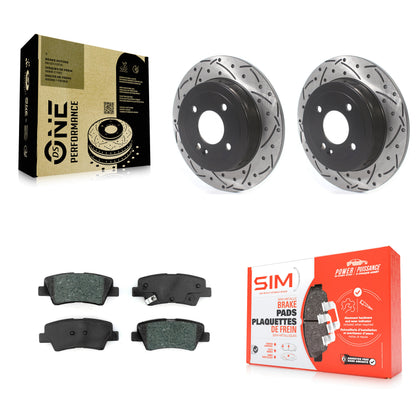 [Arrière] Kit de disque (percé rainuré revêtu) et plaquette (semi-métallique) de frein pour Hyundai Accent Kia Rio KDS-100594