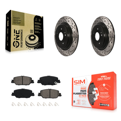 [Arrière] Kit de disque (percé rainuré revêtu) et plaquette (semi-métallique) de frein pour 2017-2022 Honda CR-V KDS-100595