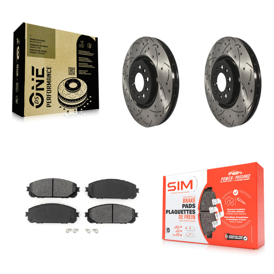 [Avant] Kit de disque (percé rainuré revêtu) et plaquette (semi-métallique) de frein pour 2014-2021 Jeep Cherokee avec Dual Piston Caliper KDS-100600