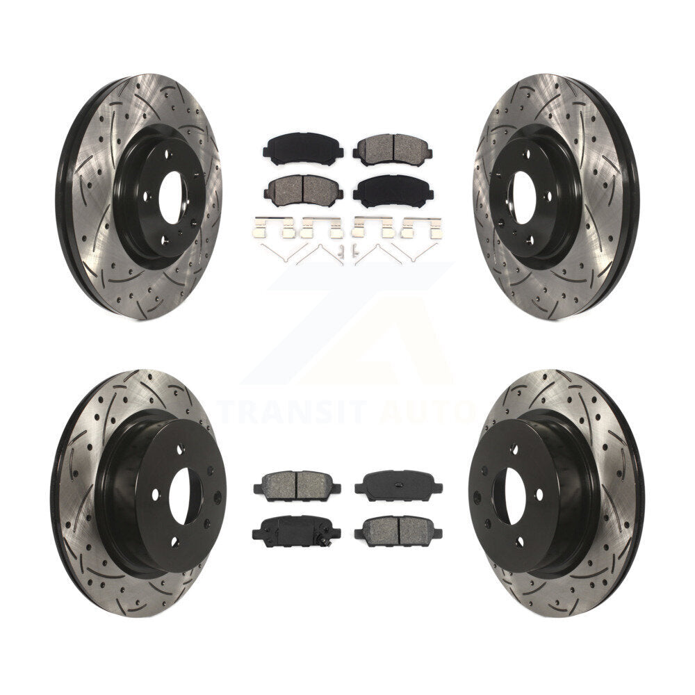 [Avant + Arrière] Kit de disque (percé rainuré revêtu) et plaquette (semi-métallique) de frein pour Nissan Maxima KDS-100604