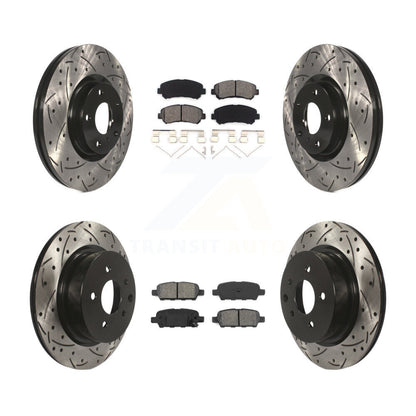[Avant + Arrière] Kit de disque (percé rainuré revêtu) et plaquette (semi-métallique) de frein pour Nissan Maxima KDS-100604