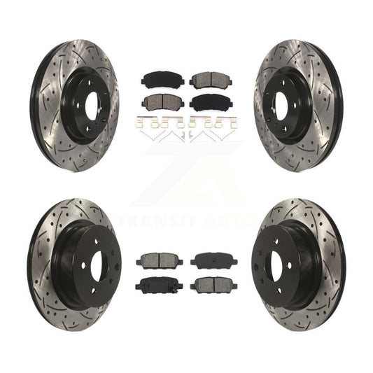 [Avant + Arrière] Kit de disque (percé rainuré revêtu) et plaquette (semi-métallique) de frein pour Nissan Maxima KDS-100604