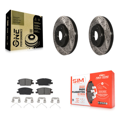 [Avant] Kit de disque (percé rainuré revêtu) et plaquette (semi-métallique) de frein pour Chevrolet Equinox Malibu GMC Terrain Buick LaCrosse Regal Sportback TourX KDS-100607