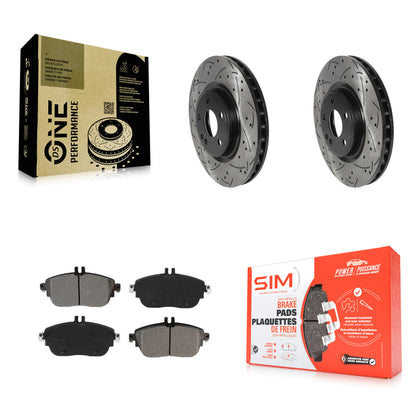 [Avant] Kit de disque (percé rainuré revêtu) et plaquette (semi-métallique) de frein pour Mercedes-Benz GLA250 CLA250 INFINITI QX30 B Electric Drive B250 KDS-100617