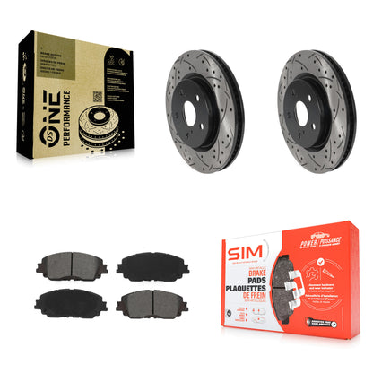 [Avant] Kit de disque (percé rainuré revêtu) et plaquette (semi-métallique) de frein pour Toyota Camry RAV4 Lexus ES350 Avalon ES300h UX250h UX200 C-HR Venza ES250 Corolla Cross KDS-100622