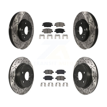 [Avant + Arrière] Kit de disque (percé rainuré revêtu) et plaquette (semi-métallique) de frein pour 2016 Chevrolet Cruze avec 268mm Diameter Rotor KDS-100623