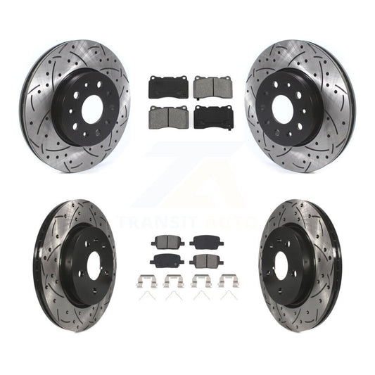 [Avant + Arrière] Kit de disque (percé rainuré revêtu) et plaquette (semi-métallique) de frein pour Chevrolet Camaro KDS-100626