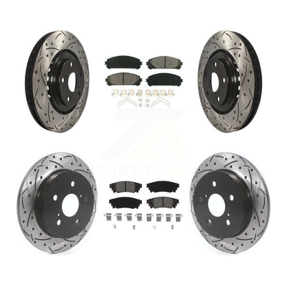 [Avant + Arrière] Kit de disque (percé rainuré revêtu) et plaquette (semi-métallique) de frein pour Lexus NX200t NX300 NX300h KDS-100632