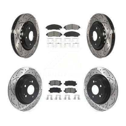 [Avant + Arrière] Kit de disque (percé rainuré revêtu) et plaquette (semi-métallique) de frein pour Acura MDX KDS-100637
