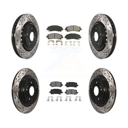 [Avant + Arrière] Kit de disque (percé rainuré revêtu) et plaquette (semi-métallique) de frein pour 2015-2020 Acura TLX KDS-100638