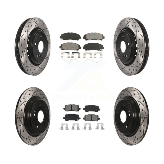 [Avant + Arrière] Kit de disque (percé rainuré revêtu) et plaquette (semi-métallique) de frein pour 2015-2020 Acura TLX KDS-100638